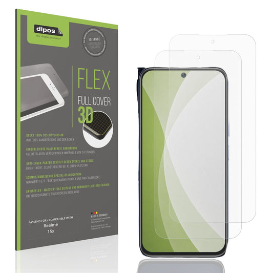 Matte Displayschutzfolie von dipos passend für Realme 15x, 100% Displayabdeckung und blasenfreie Montage