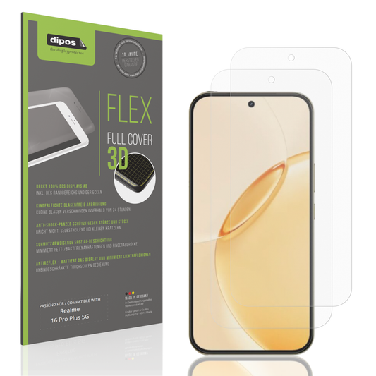 Matte Displayschutzfolie von dipos passend für Realme 16 Pro Plus 5G, 100% Displayabdeckung und blasenfreie Montage