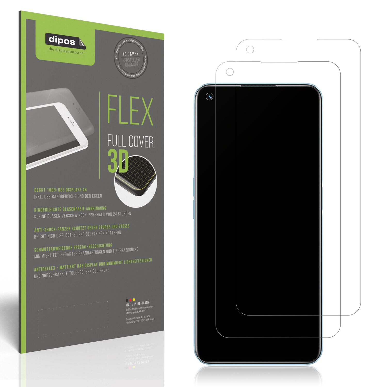 Matte Displayschutzfolie von dipos passend für Realme 9 Pro, 100% Displayabdeckung und blasenfreie Montage