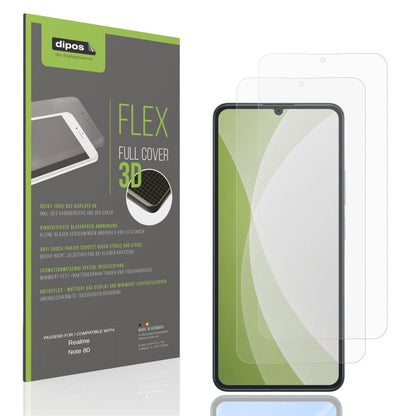 Matte Displayschutzfolie von dipos passend für Realme Note 80, 100% Displayabdeckung und blasenfreie Montage