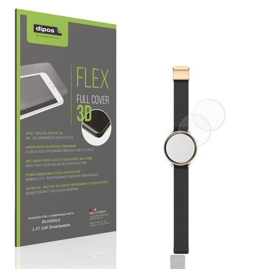Matte Displayschutzfolie von dipos passend für RUXINGX 1.27 Zoll Smartwatch, 100% Displayabdeckung und blasenfreie Montage