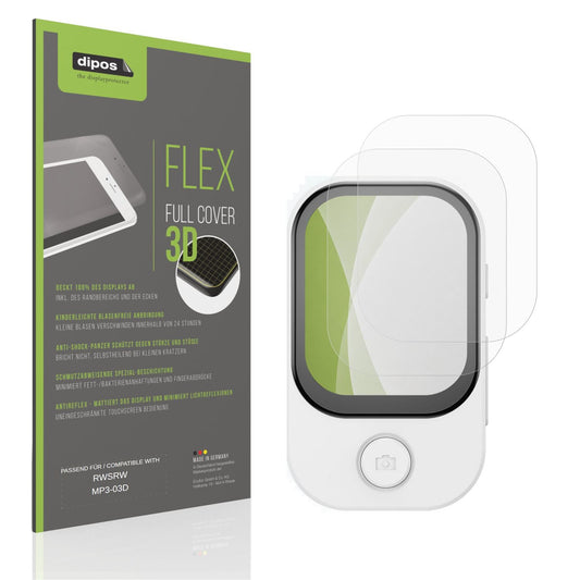 Matte Displayschutzfolie von dipos passend für RWSRW MP3-03D, 100% Displayabdeckung und blasenfreie Montage
