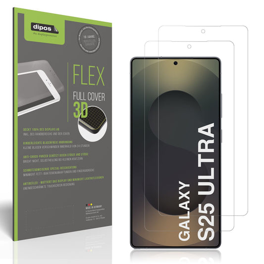 Matte Displayschutzfolie von dipos passend für Samsung Galaxy S25 Ultra Enterprise, 100% Displayabdeckung und blasenfreie Montage