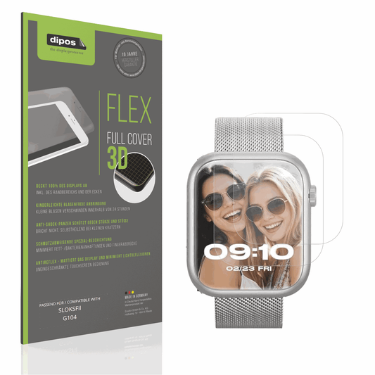 Matte Displayschutzfolie von dipos passend für SLOKSFil G104, 100% Displayabdeckung und blasenfreie Montage