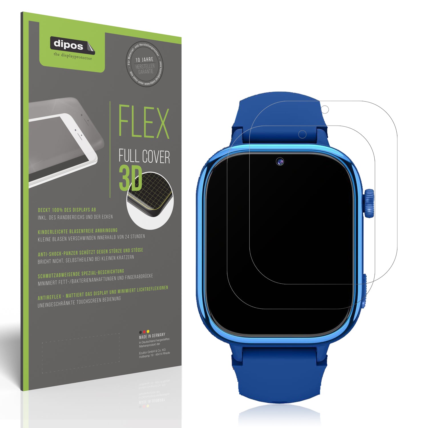 Matte Displayschutzfolie von dipos passend für Swgota 4G Smartwatch, 100% Displayabdeckung und blasenfreie Montage