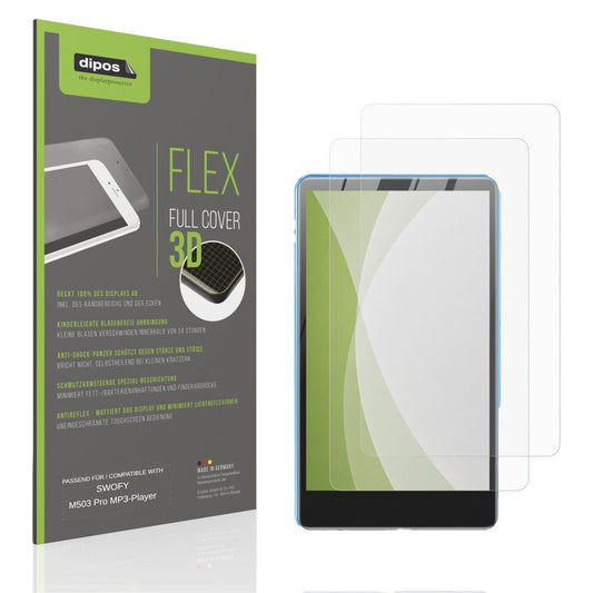 Matte Displayschutzfolie von dipos passend für SWOFY M503 Pro MP3-Player, 100% Displayabdeckung und blasenfreie Montage