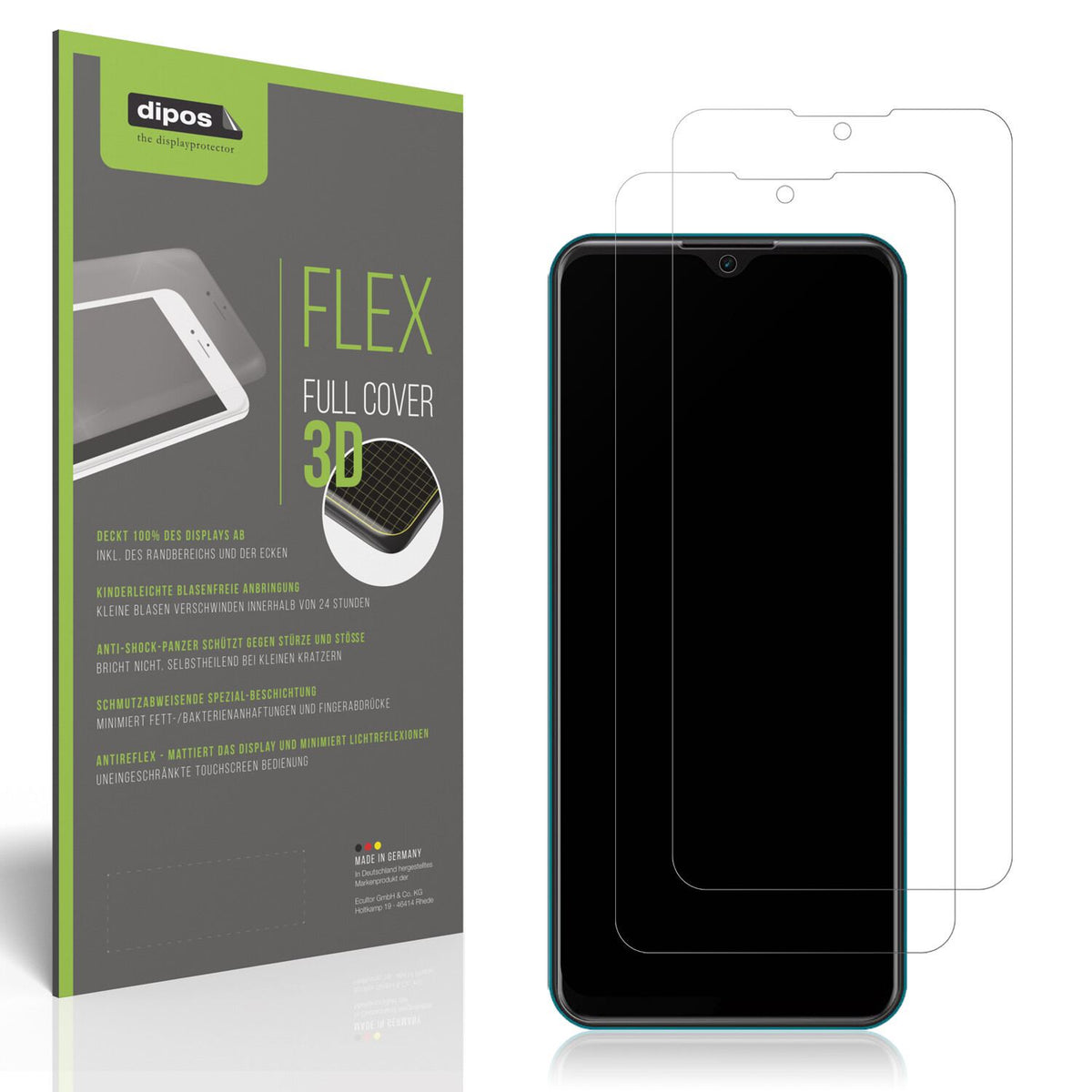 Matte Displayschutzfolie von dipos passend für Symphony Z35, 100% Displayabdeckung und blasenfreie Montage