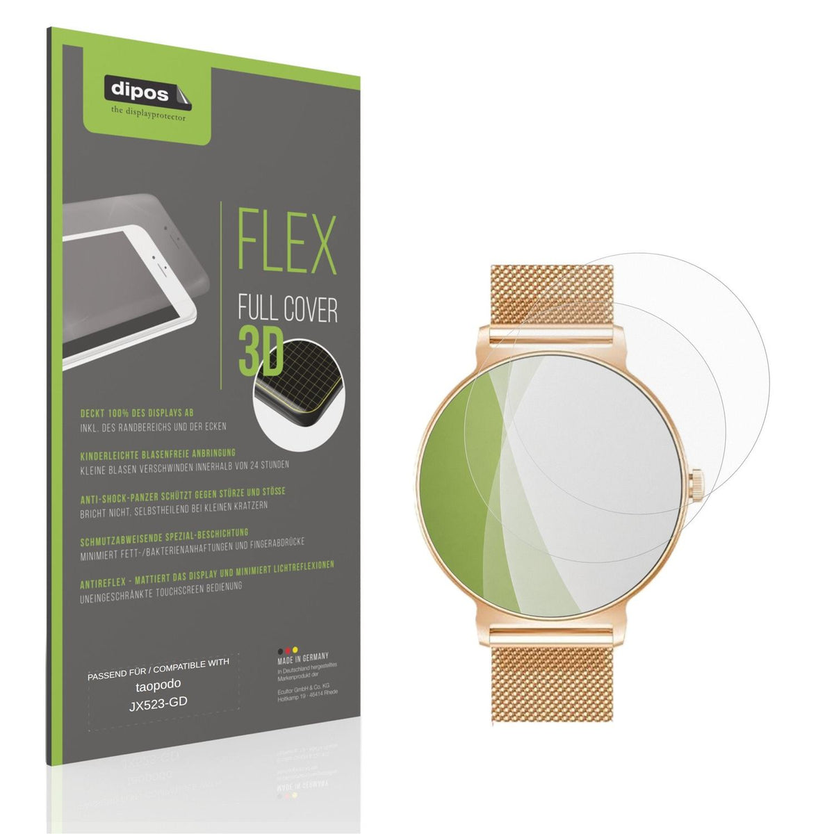 Matte Displayschutzfolie von dipos passend für taopodo JX523-GD, 100% Displayabdeckung und blasenfreie Montage