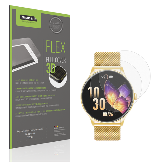 Matte Displayschutzfolie von dipos passend für taopodo TG36, 100% Displayabdeckung und blasenfreie Montage