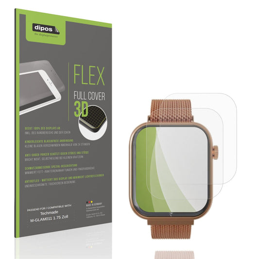 Matte Displayschutzfolie von dipos passend für Techmade M-GLAM011 1.75 Zoll, 100% Displayabdeckung und blasenfreie Montage