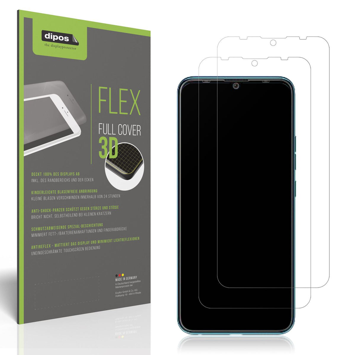 Matte Displayschutzfolie von dipos passend für Tecno Spark 9, 100% Displayabdeckung und blasenfreie Montage