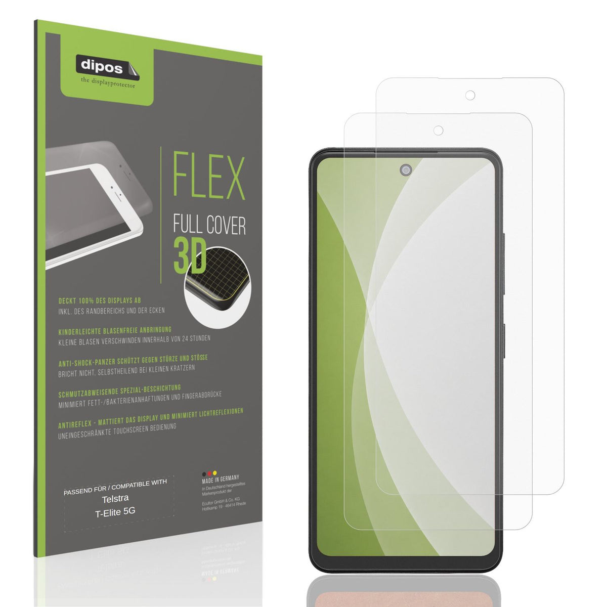 Matte Displayschutzfolie von dipos passend für Telstra T-Elite 5G, 100% Displayabdeckung und blasenfreie Montage