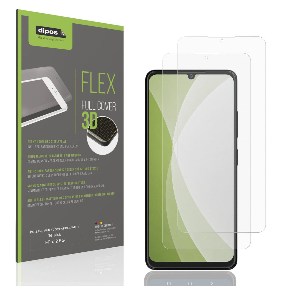 Matte Displayschutzfolie von dipos passend für Telstra T-Pro 2 5G, 100% Displayabdeckung und blasenfreie Montage
