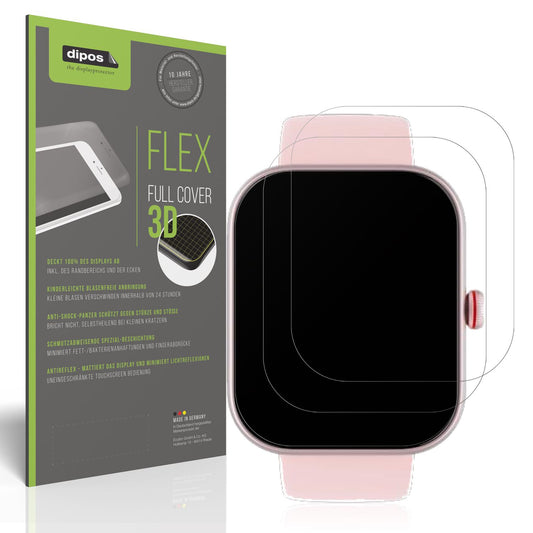 Matte Displayschutzfolie von dipos passend für Toobur 1.91 Zoll Smartwatch, 100% Displayabdeckung und blasenfreie Montage