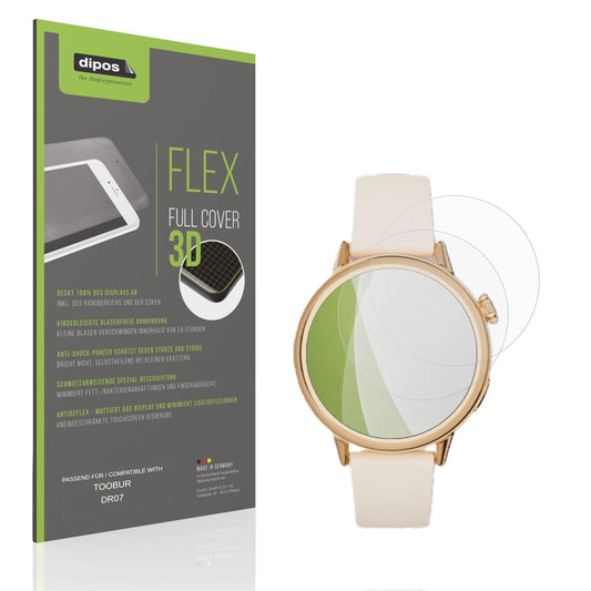 Matte Displayschutzfolie von dipos passend für TOOBUR DR07, 100% Displayabdeckung und blasenfreie Montage