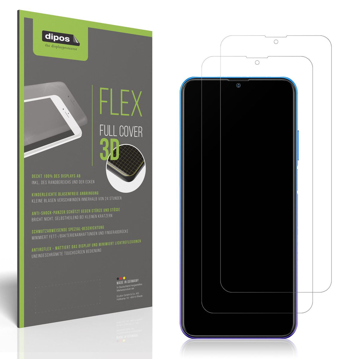 Matte Displayschutzfolie von dipos passend für Ulefone Note 12P, 100% Displayabdeckung und blasenfreie Montage