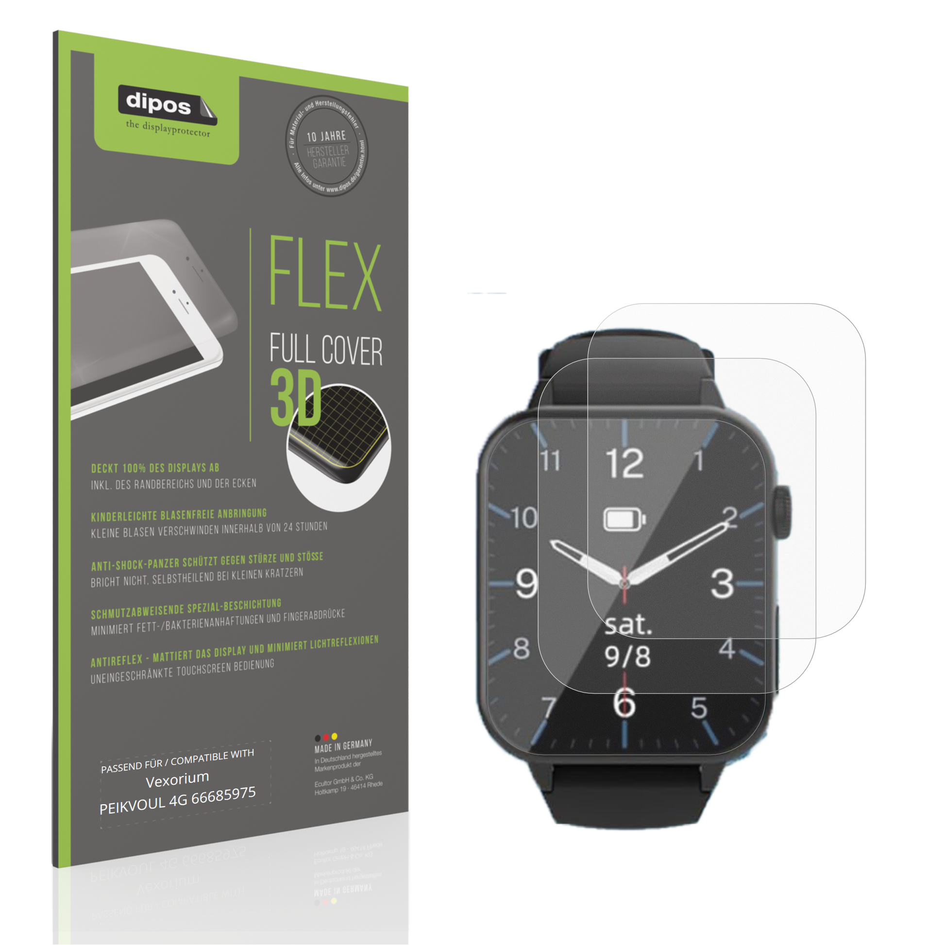 Matte Displayschutzfolie von dipos passend für Vexorium PEIKVOUL 4G 66685975, 100% Displayabdeckung und blasenfreie Montage