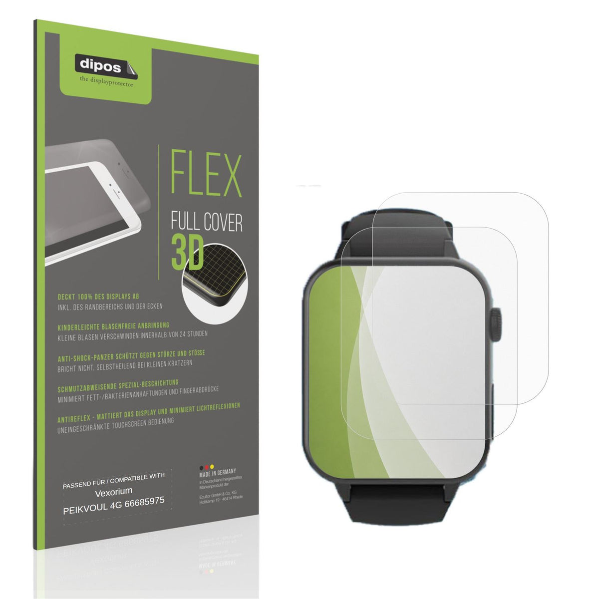 Matte Displayschutzfolie von dipos passend für Vexorium PEIKVOUL 4G 66685975, 100% Displayabdeckung und blasenfreie Montage