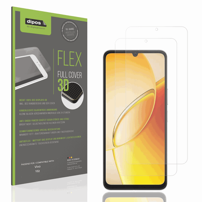 Matte Displayschutzfolie von dipos passend für Vivo Y6t, 100% Displayabdeckung und blasenfreie Montage