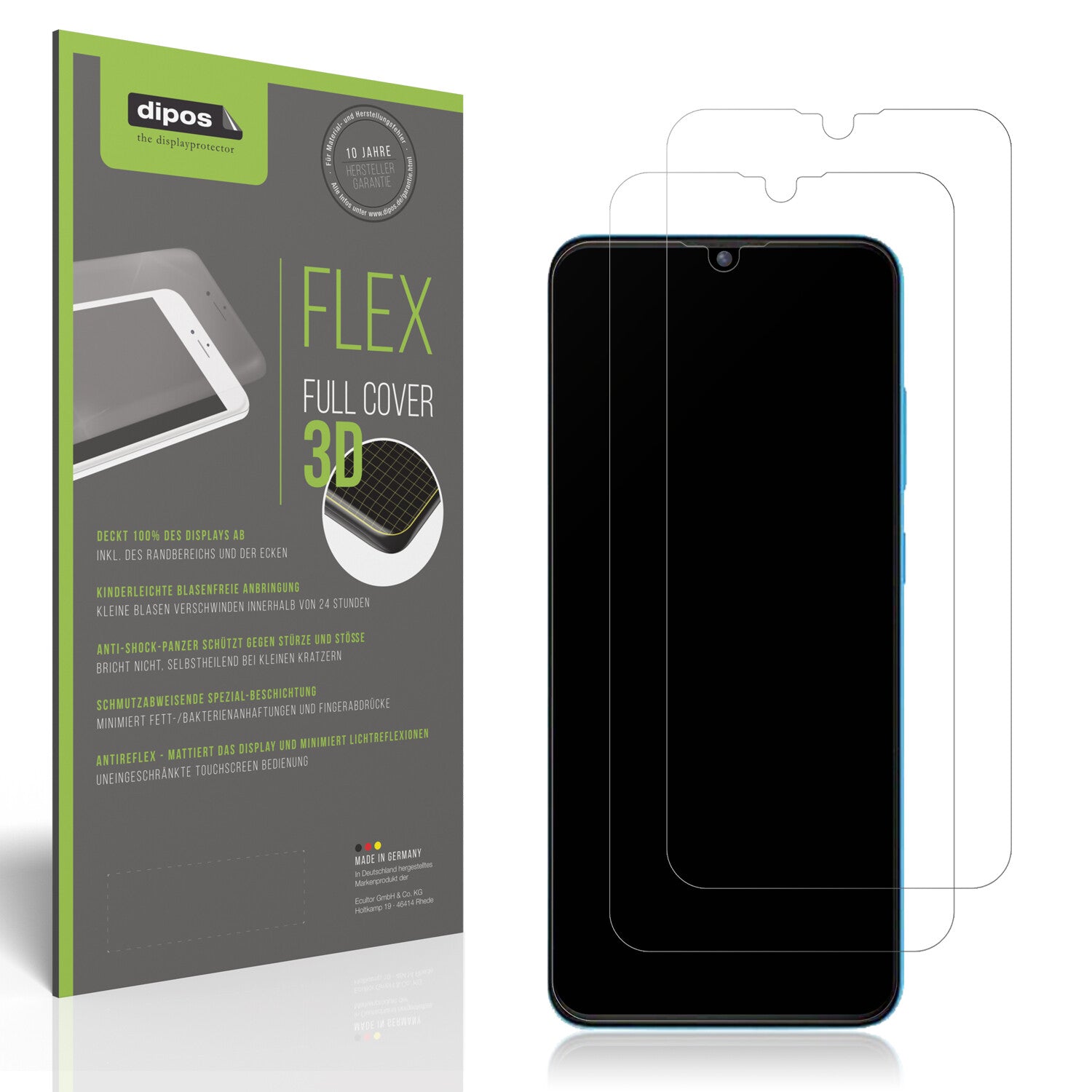 Matte Displayschutzfolie von dipos passend für Walton Orbit Y50, 100% Displayabdeckung und blasenfreie Montage