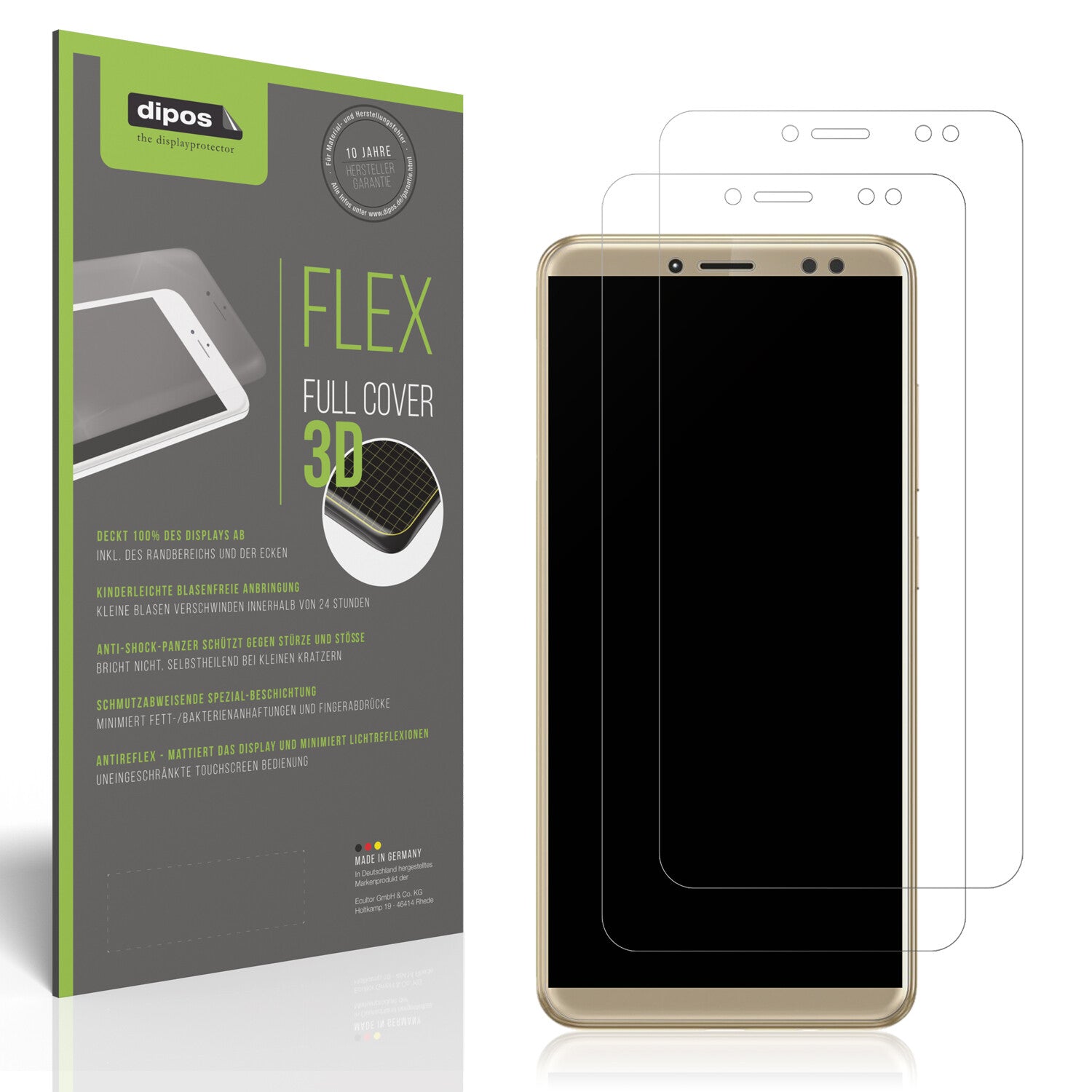 Matte Displayschutzfolie von dipos passend für Walton Primo S6 Infinity, 100% Displayabdeckung und blasenfreie Montage