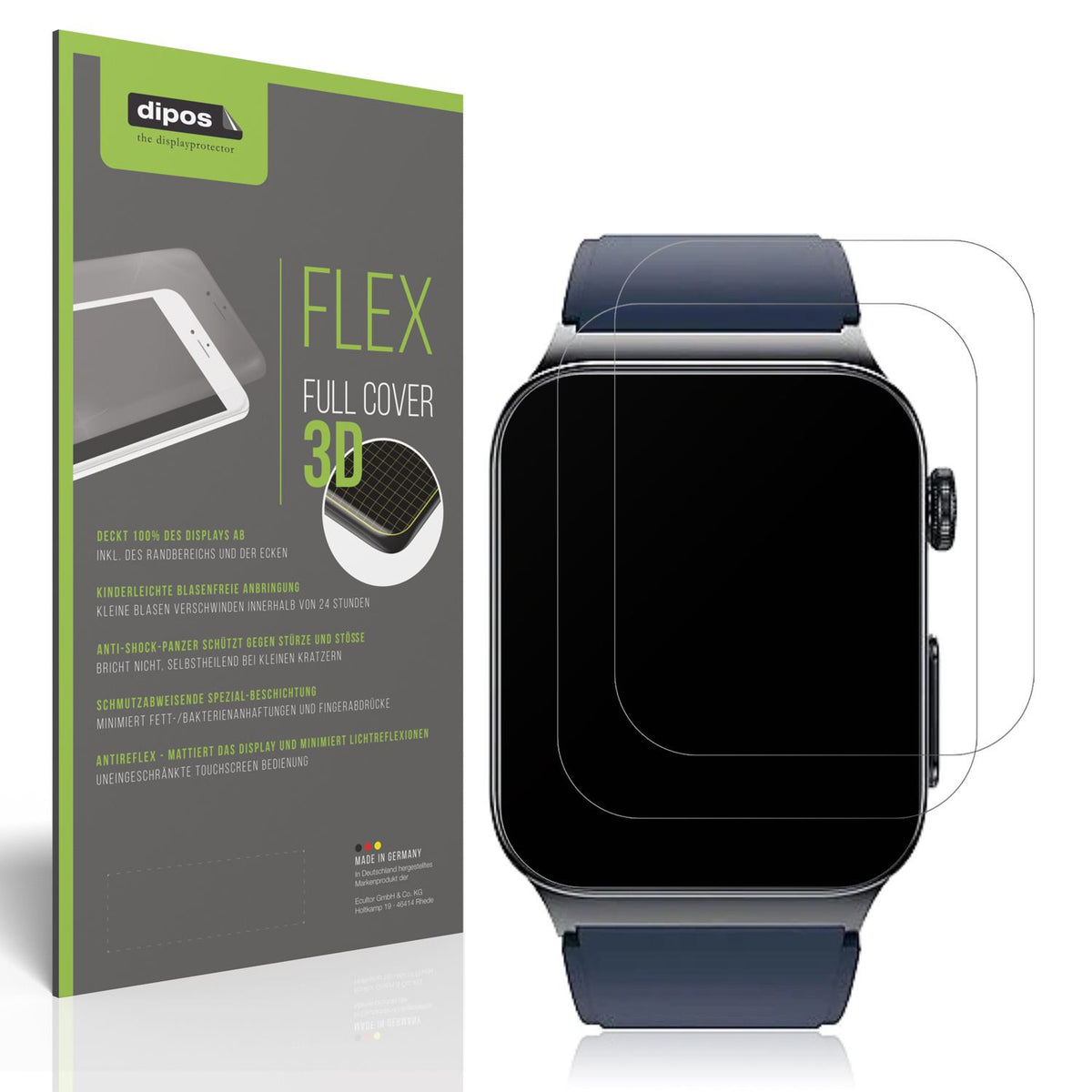 Matte Displayschutzfolie von dipos passend für Watchmark Cardio One, 100% Displayabdeckung und blasenfreie Montage