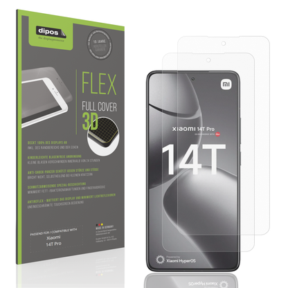 Matte Displayschutzfolie von dipos passend für Xiaomi 14T Pro, 100% Displayabdeckung und blasenfreie Montage