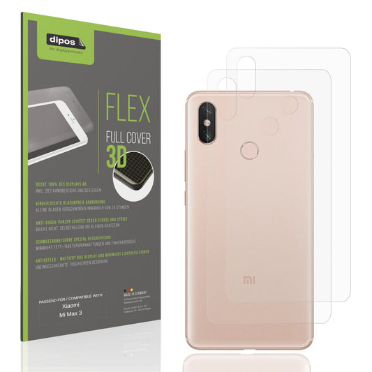 Matte Displayschutzfolie von dipos passend für Xiaomi Mi Max 3 Rückseite, 100% Displayabdeckung und blasenfreie Montage