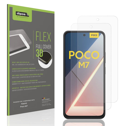 Matte Displayschutzfolie von dipos passend für Xiaomi Poco M7, 100% Displayabdeckung und blasenfreie Montage