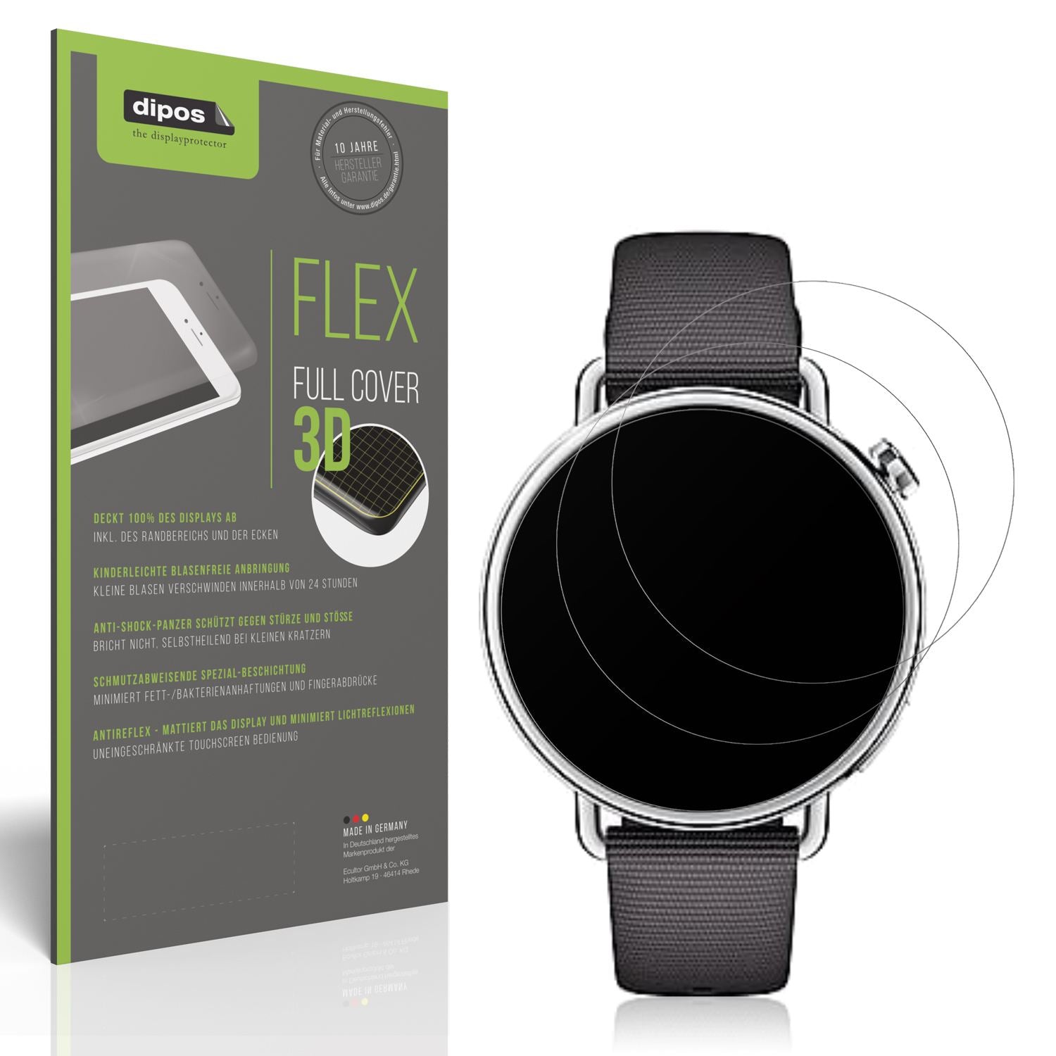 Matte Displayschutzfolie von dipos passend für Xiaomi Watch S4 41mm, 100% Displayabdeckung und blasenfreie Montage