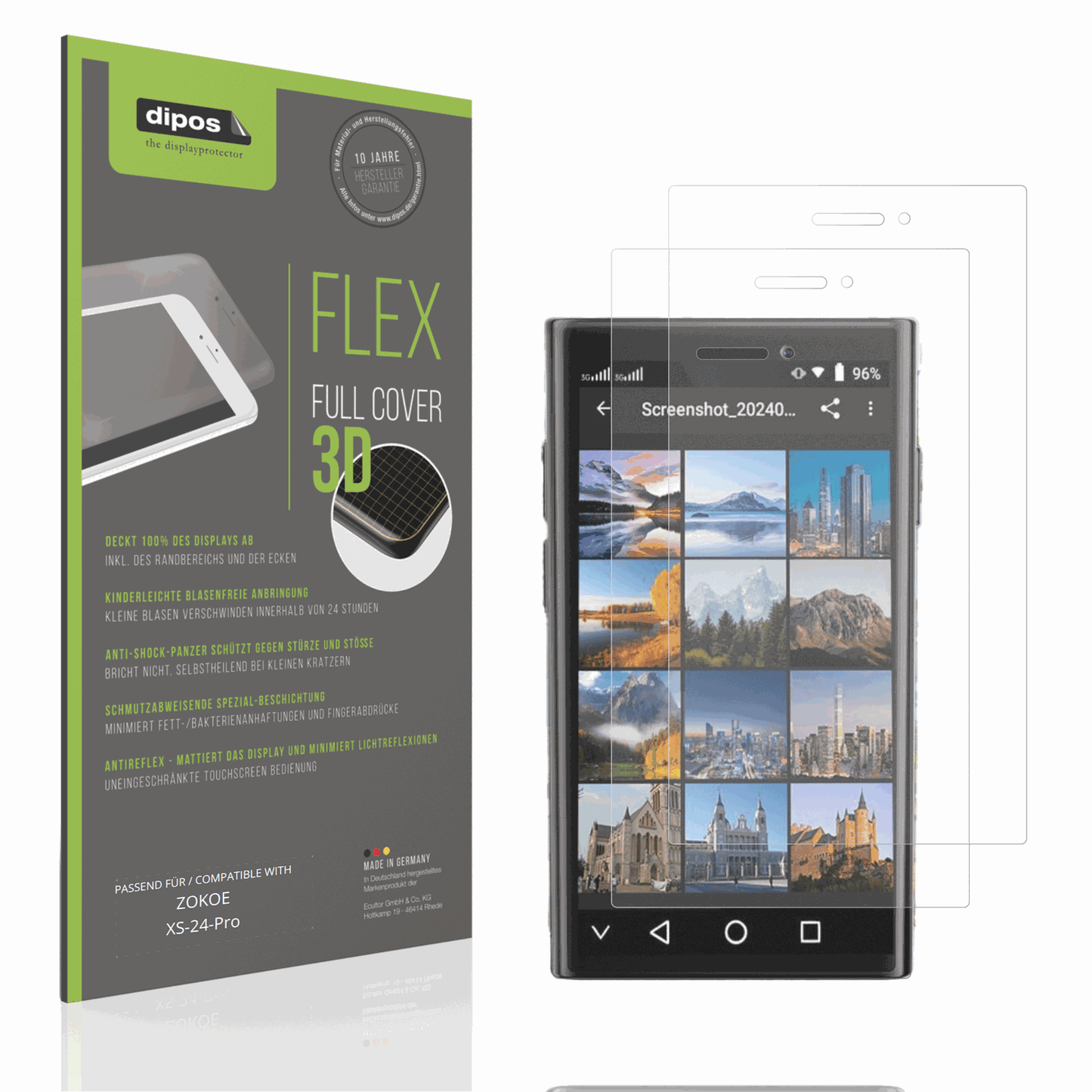 Matte Displayschutzfolie von dipos passend für ZOKOE XS-24-Pro, 100% Displayabdeckung und blasenfreie Montage
