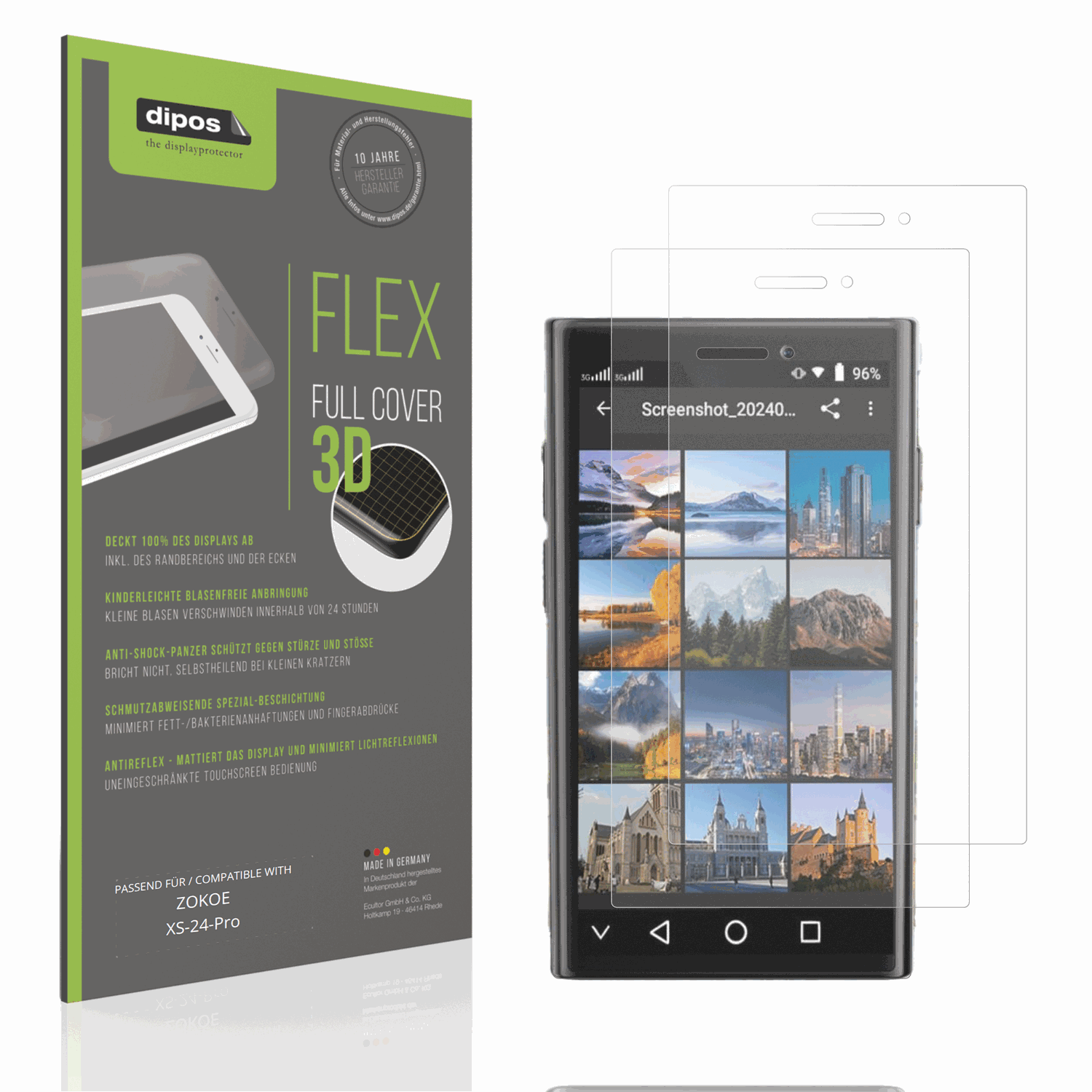 Matte Displayschutzfolie von dipos passend für ZOKOE XS-24-Pro, 100% Displayabdeckung und blasenfreie Montage