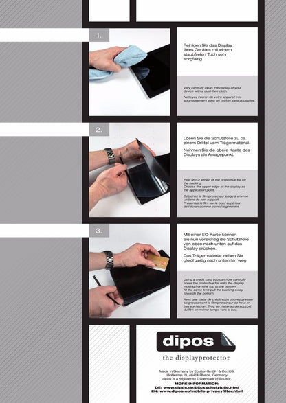 AcerLiquid Z6 Plus mit aufgebrachtem dipos Displayschutz, der seitliche Einblicke blockiert