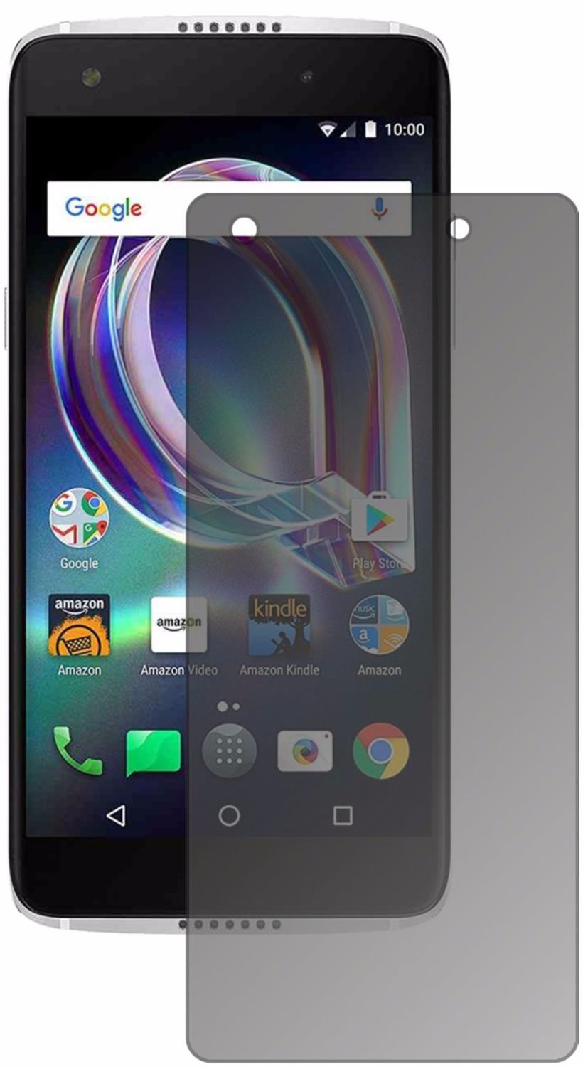 Alcatel Idol 5s mit aufgebrachtem dipos Displayschutz, der seitliche Einblicke blockiert