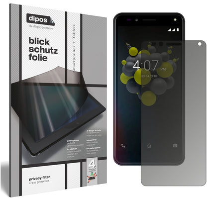 AllviewA9 Plus mit aufgebrachtem dipos Displayschutz, der seitliche Einblicke blockiert