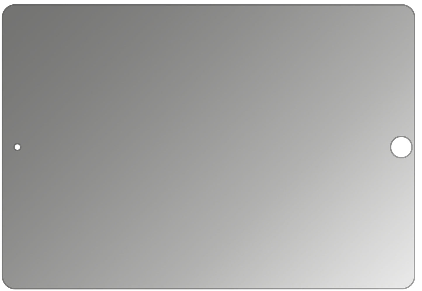 AppleiPad 10.2 Zoll (2019) mit aufgebrachtem dipos Displayschutz, der seitliche Einblicke blockiert