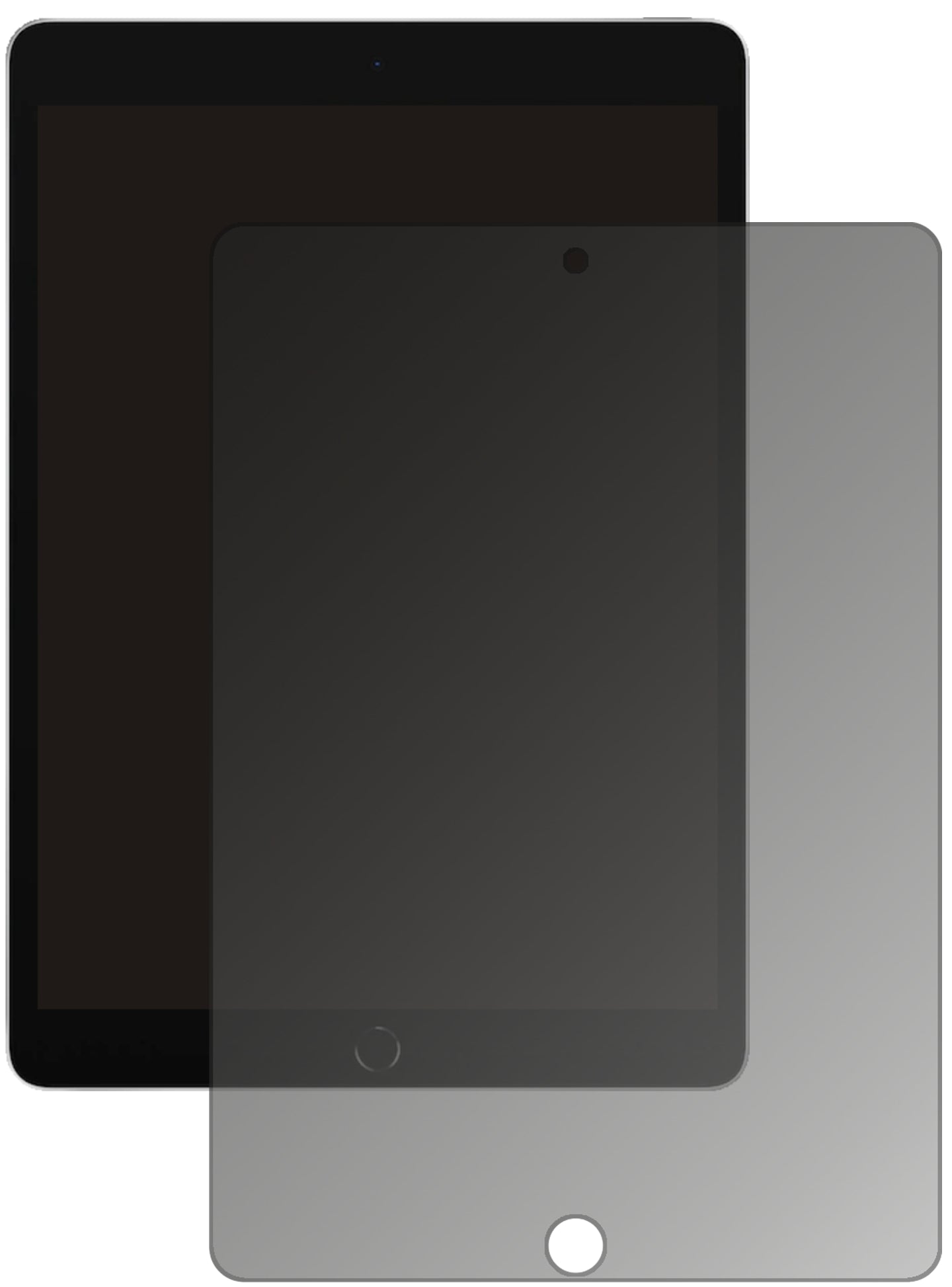 AppleiPad 10.2 Zoll (2021) mit aufgebrachtem dipos Displayschutz, der seitliche Einblicke blockiert