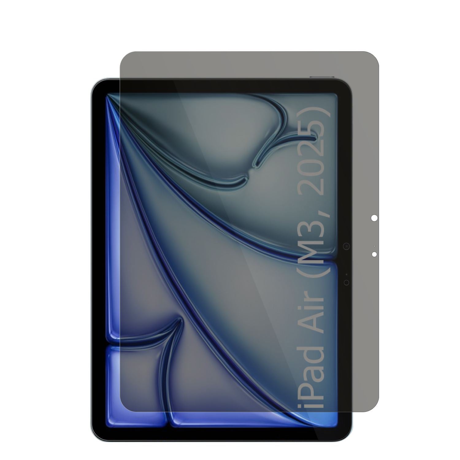AppleiPad Air 13 Zoll M3 7. Gen 2025 mit aufgebrachtem dipos Displayschutz, der seitliche Einblicke blockiert