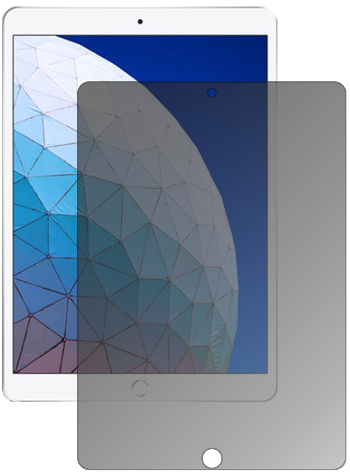 AppleiPad Air (2019) 10.5 Zoll mit aufgebrachtem dipos Displayschutz, der seitliche Einblicke blockiert