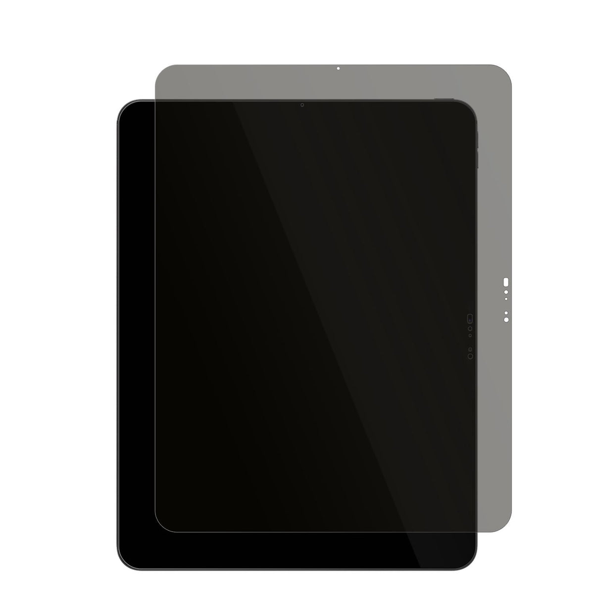 AppleiPad Pro M5 13 Zoll mit aufgebrachtem dipos Displayschutz, der seitliche Einblicke blockiert