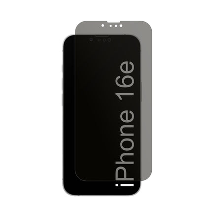 AppleiPhone 16e mit aufgebrachtem dipos Displayschutz, der seitliche Einblicke blockiert
