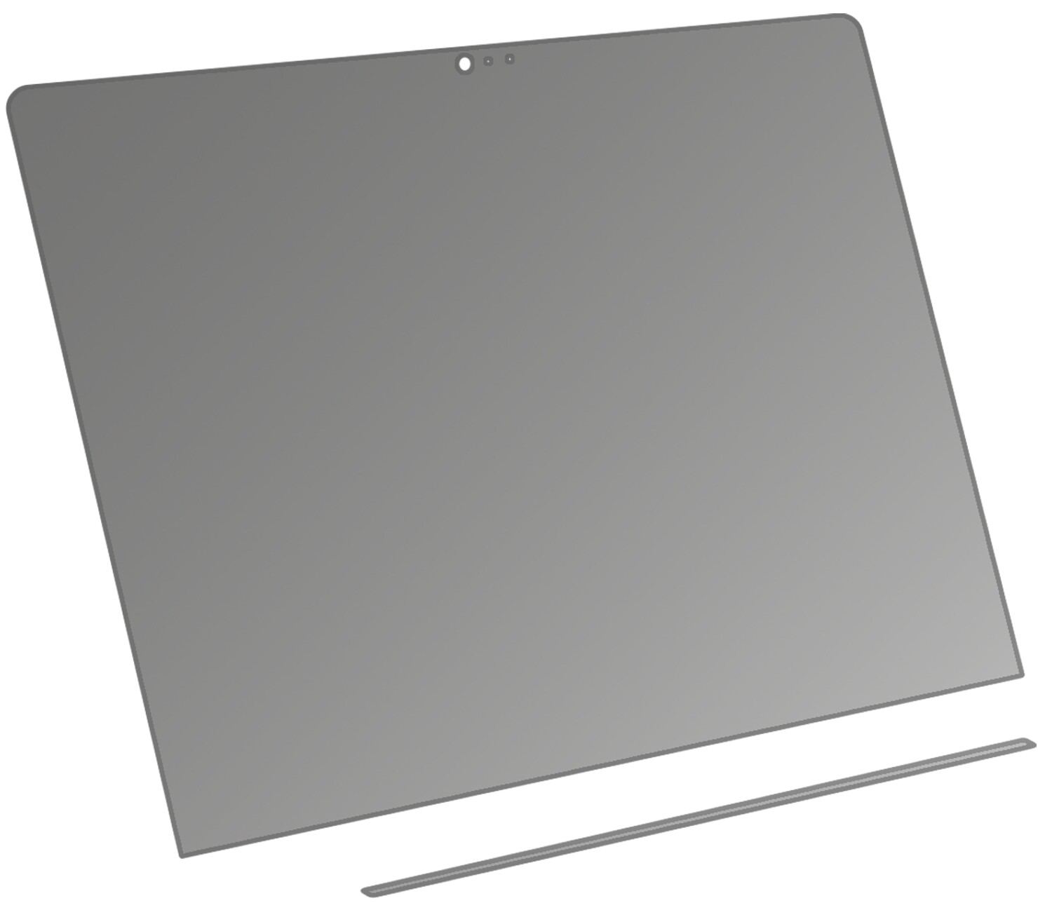 AppleMacBook Pro 15 Zoll (2019) Touchbar mit aufgebrachtem dipos Displayschutz, der seitliche Einblicke blockiert