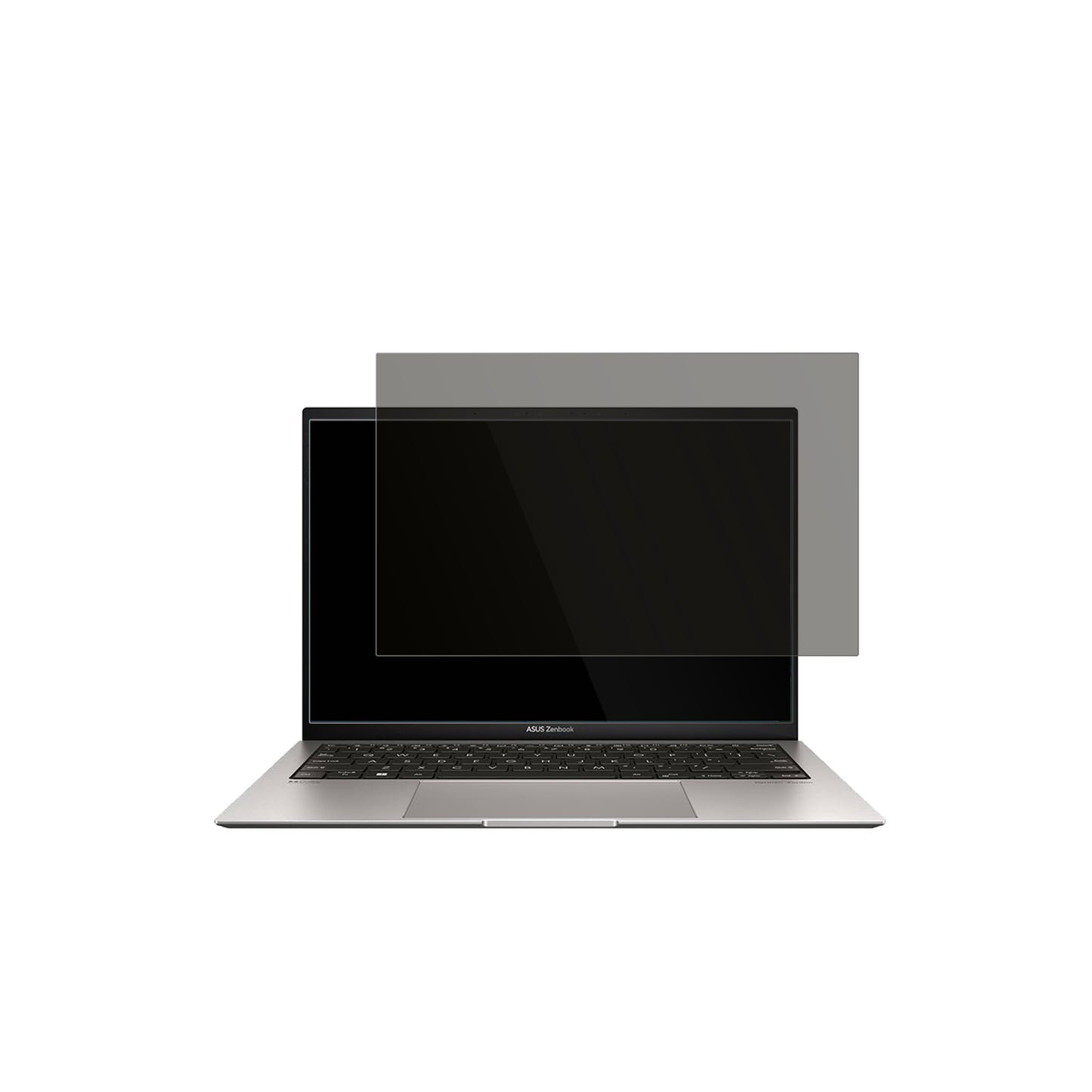 AsusZenBook S 13 OLED UM5302L mit aufgebrachtem dipos Displayschutz, der seitliche Einblicke blockiert