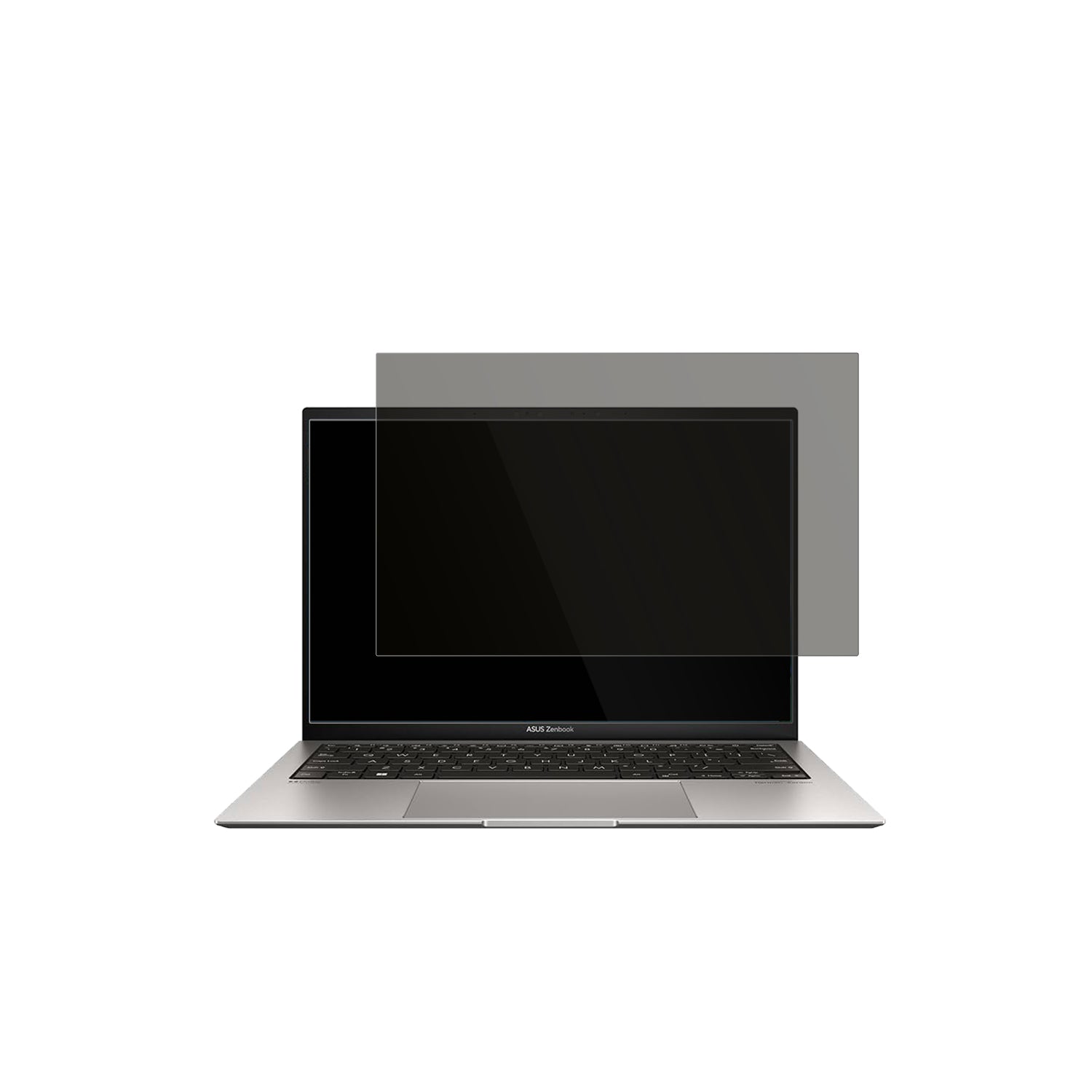 AsusZenBook S 13 OLED UM5302L mit aufgebrachtem dipos Displayschutz, der seitliche Einblicke blockiert