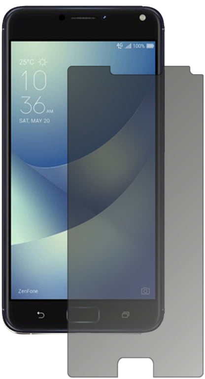 AsusZenfone 4 Max 5,5 Zoll ZC554KL mit aufgebrachtem dipos Displayschutz, der seitliche Einblicke blockiert