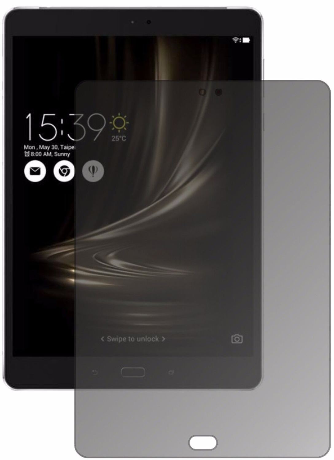 AsusZenPad 3S 10 LTE (2017 / Z500KL) mit aufgebrachtem dipos Displayschutz, der seitliche Einblicke blockiert