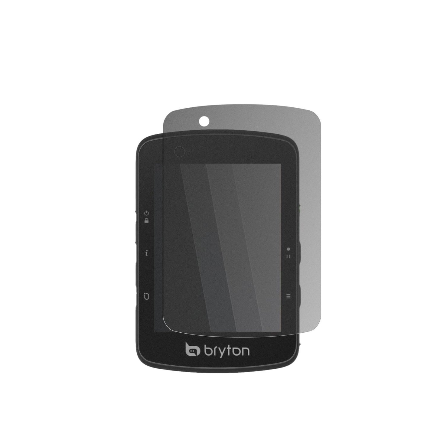 BrytonRider 650 mit aufgebrachtem dipos Displayschutz, der seitliche Einblicke blockiert