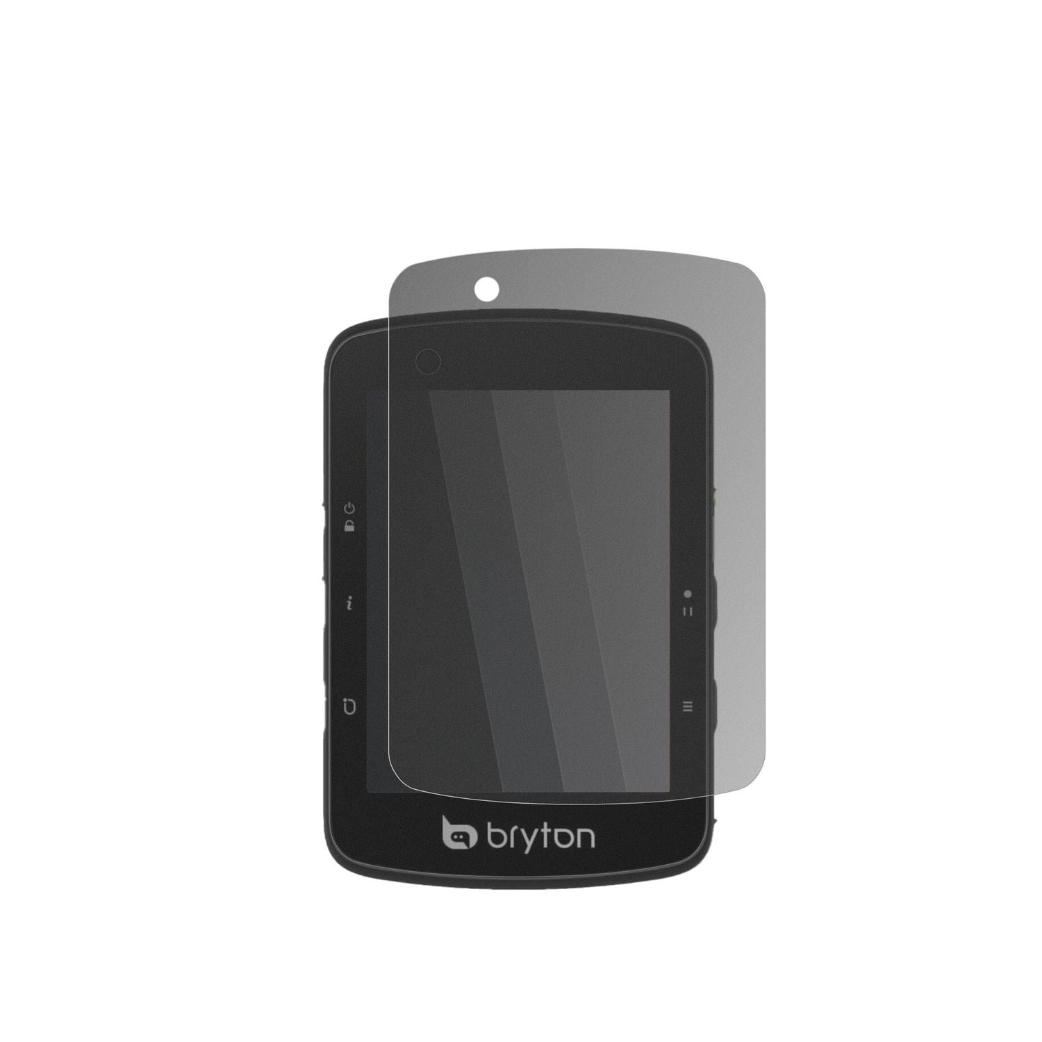 BrytonRider 650 mit aufgebrachtem dipos Displayschutz, der seitliche Einblicke blockiert