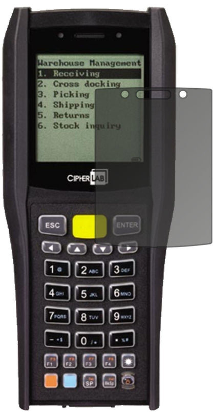 Cipherlab8400 mit aufgebrachtem dipos Displayschutz, der seitliche Einblicke blockiert