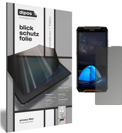 CubotKing Kong 3 mit aufgebrachtem dipos Displayschutz, der seitliche Einblicke blockiert